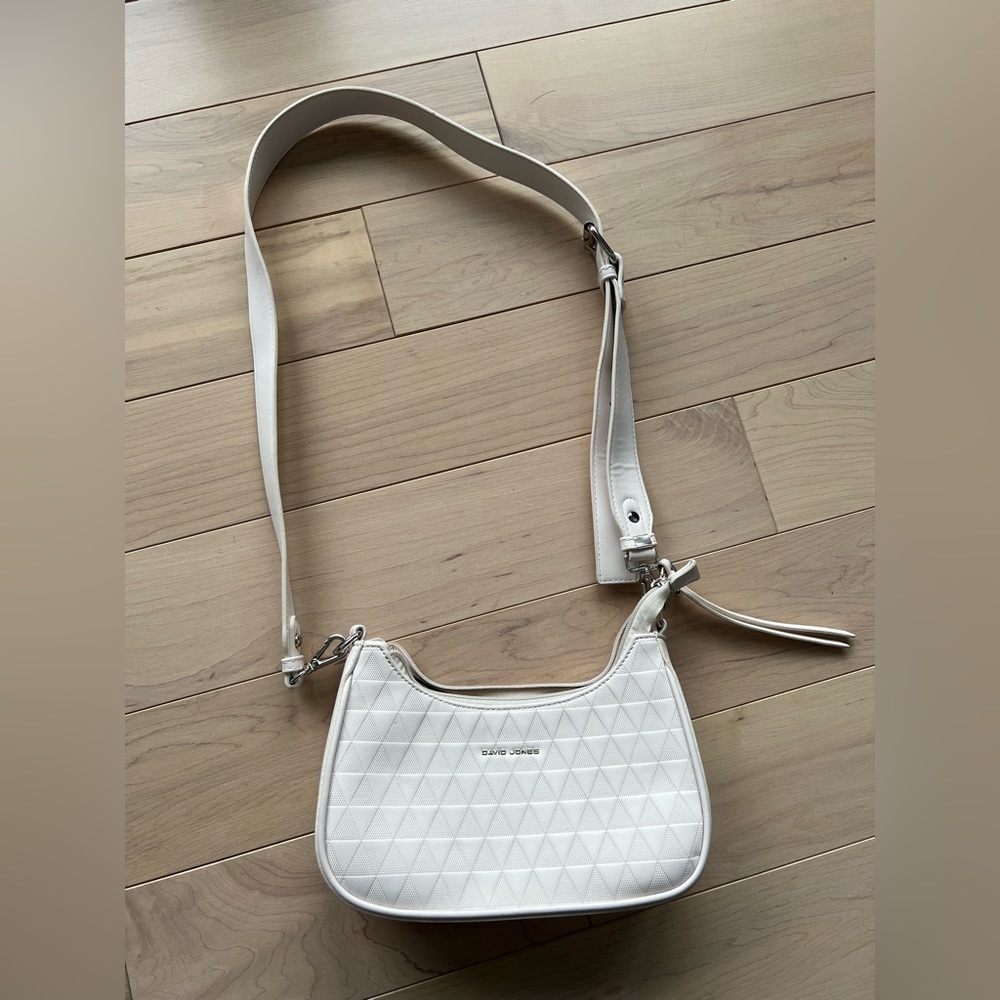 David Jones white shoulder purse